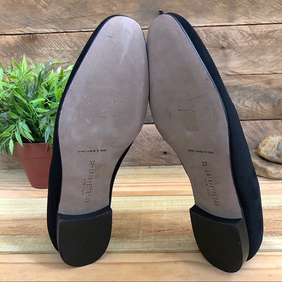 Lafayette 148 New York Siena Suede black slippers - Picture 7 of 8